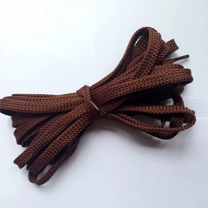 round leather shoelaces brown