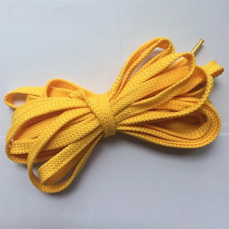 round leather shoelaces yellow