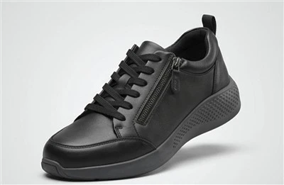 Unisex Full Leather Wide Toe Box Walking Shoes With Side Zipper — Ergonomic Barefoot Comfort Sneakers