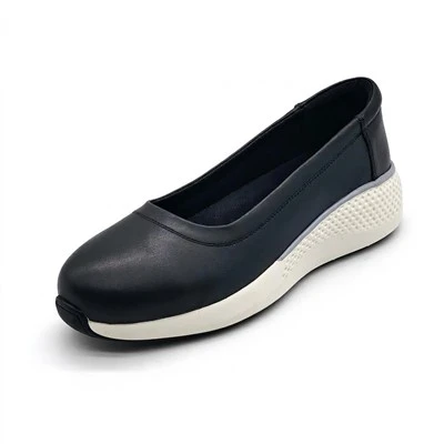 Women's Full Leather Wide Toe Box Slip-On Walking Shoes — Ergonomic Comfort Casual Loafers